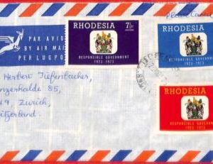 aa2366  - Rhodesia  - POSTAL HISTORY -  AIRMAIL COVER to SWITZERLAND  1973