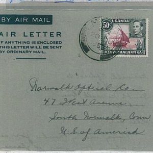 34853 - KENYA  KUT -  POSTAL HISTOR - : AIR LETTER to USA - 1953  MOSHI