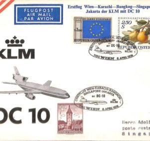 aa7085 - AUSTRIA - Postal History - FIRST FLIGHT: Wien  Karachi  Bangkok 1974