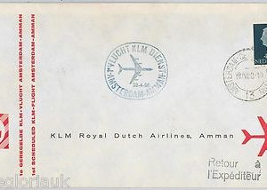 AIRMAIL - FLIGHT COVER - NETHERLANDS - KLM : Amsterdam /  Amman - 30.04.1960
