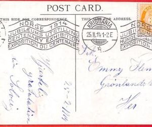 aa1131 - NORWAY - Postal History -  EVENT Postmark on POSTCARD  1914 Jubilee