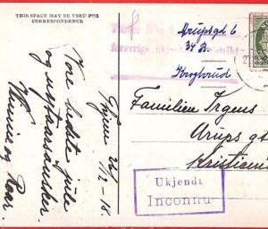 aa1135 - NORWAY - Postal History -  POSTCARD  1918 - UNDELIVERABLE!