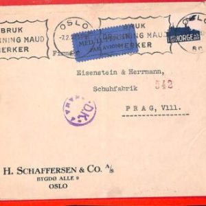 aa1139 - NORWAY - Postal History -  AIRMAIL COVER to CZECHOSOVAKIA Censor 1940