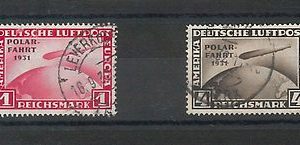 56576 -  AVIATION Zeppelin  POLAR FLIGHT - GERMANY -  Michel # 456  + 458 USED
