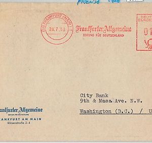 63324 - GERMANY - POSTAL HISTORY - RED MECHANICAL POSTMARK  1958 -  Journalism