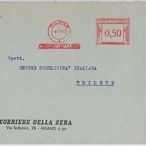 63326 -  ITALY - POSTAL HISTORY - RED MECHANICAL POSTMARK  1943 -   Journalism