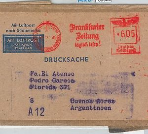 63323 - GERMANY - POSTAL HISTORY - RED MECHANICAL POSTMARK  1940 -  Journalism