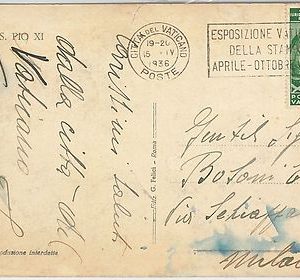 63318  - VATICANO - POSTAL HISTORY - POSTMARK on CARD 1936 -  PRESS Journalism