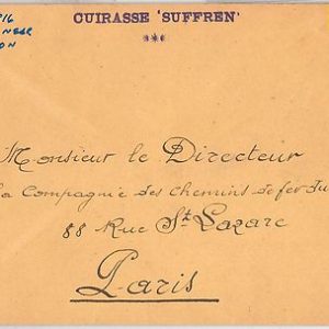 FRANCE -  POSTAL HISTORY COVER - Military Marine Ship: CUIRASSE SUFFREN