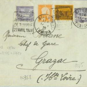 93475  - TUNIS  - POSTAL HISTORY - SPECIAL POSTMARK on COVER: AUTOMOBILE Dizaine