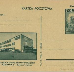 93438 - POLAND - Postal History - STATIONERY CARD - Cars ARCHITECTURE  Warsaw