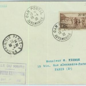 93269 - FRANCE - POSTAL HISTORY - Special Postmark - CAR POSTAL Automobile 1938