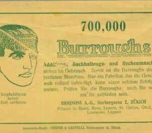 93145  - SWITZERLAND - Advertising FRANCO COVER -  1924 Burroughs  MOTORS