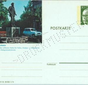 93216 - GERMANY  - Postal History - STATIONERY CARD perforated SPECIMEN - Cars