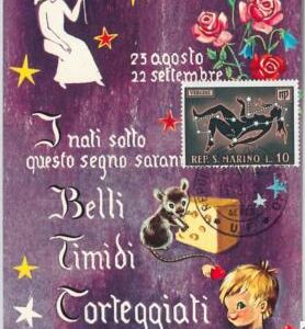 63781 -  SAN MARINO -  MAXIMUM CARD 1970  Horoscope ZODIAC 	Virgo
