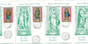 63706 -  SMOM - POSTAL HISTORY: Set of 4  MAXIMUM CARD 1974 -  RELIGION