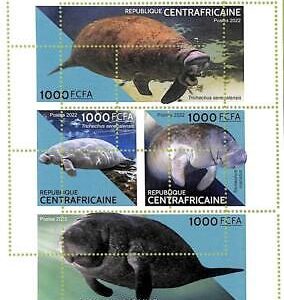 A7319 - CENTRAFRICAINE - ERROR MISPERF Stamp Sheet - 2022 - Marine life, Mammals