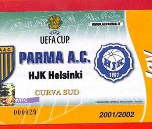C1355 - Vecchio BIGLIETTO PARTITA CALCIO - UEFA cup 2001  HJK Helsinki vs PARMA
