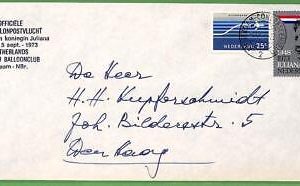 ZA1537 - NETHERLANDS - Postal History - BALLOON POST! 1973