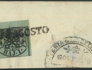 82413 - Antichi Stati - PONTIFICIO - STORIA POSTALE: Sassone 2B su FRAMMENTO