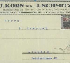85229 - GERMANY Saar  - POSTAL HISTORY - Overprinted stamp  on COVER  1921
