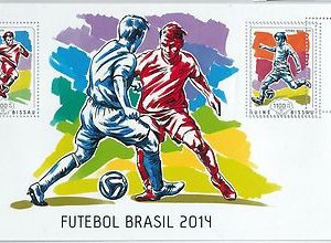 GUINEA BISSAU - ERROR, 2014 MISSPERF SHEET: Football BRASIL 2014
