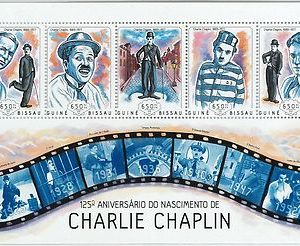 GUINEA BISSAU - ERROR, 2013 MISSPERF SHEET: CHARLIE CHAPLIN, CINEMA