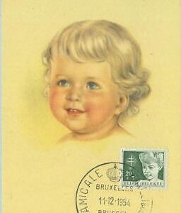 68619 - BELGIUM - Postal History - MAXIMUM CARD 1954 - CHILDREN Tuberculosis