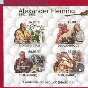 MOZAMBIQUE - ERROR, 2011 IMPERF SHEET: Alexander Fleming, Medicine, Science
