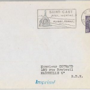 54457 - FRANCE - POSTAL HISTORY:  SPORTS postmark on COVER: TENNIS Yatching 1954