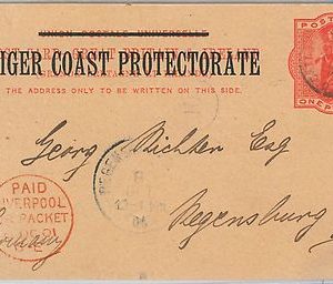 51951 - NIGER COAST  -  POSTAL HISTORY - POSTAL STATIONERY CARD to GERMANY 1901