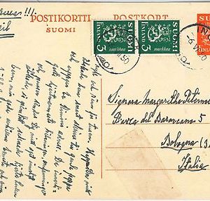 41995  - FINLAND -  POSTAL HISTORY -  POSTAL STATIONERY CARD with ADDED STAMP