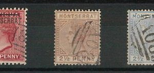 60792 -  MONTSERRAT - STAMPS: SG # 6 + 9 + 10   Used VERY FINE!!