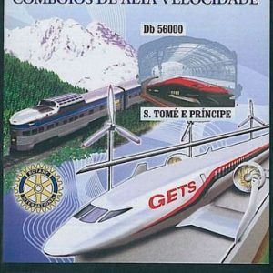 Sao Tome e Principe 2011, IMPERF SHEET: High Speed Trains of the World, Rotary