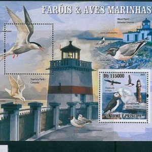 Sao Tome e Principe 2009, MISPERF SHEET: Lighthouses and Marine Birds