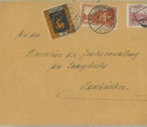 85225 - GERMANY Saar  - POSTAL HISTORY - MIXED FRANKINGon  COVER  1929