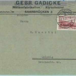85233 - GERMANY Saar - POSTAL HISTORY - COVER with two different postmarks 1928