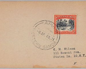 39893  Palm trees WESTERN SAMOA -  POSTAL HISTORY -  COVER from APPIA 1948