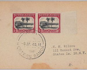 39893   Palm trees WESTERN SAMOA -  POSTAL HISTORY -  COVER from APPIA 1948 nice