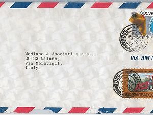 48693  -- BARBADOS -  POSTAL HISTORY - AIRMAIL COVER to ITALY 1983