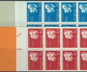 91446 - SWEDEN - STAMPS:set of 2 Booklets Mi # 542/3   1965  Nobel Prizewinners