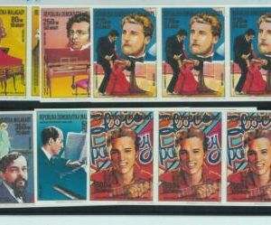 95772 - MADAGASCAR - Michel # 1142/47  IMPERF:  Music ELVIS Bizet BACH Gershwin