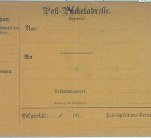 89218 - GERMANY Bayern - Postal History - STATIONERY Formular CARD Parcel Post