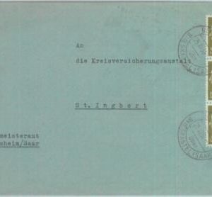 89346 - GERMANY Saar  - POSTAL HISTORY -  COVER  1958