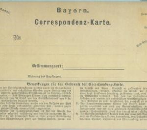 89221 - GERMANY Bayern - Postal History - STATIONERY Formular CARD