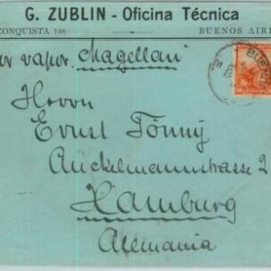 93792 - ARGENTINA - POSTAL HISTORY - COVER to GERMANY on board MAGELLAN Boat2
