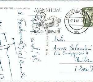 59923 - GERMANY - POSTAL HISTORY: POSTCARD to ITALY 1962 -  THEATRE