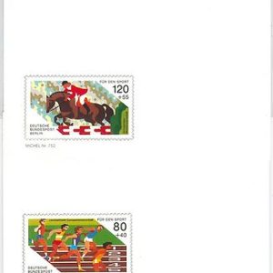 56674 -  HORSE  racing - GERMANY -  OFFICIAL CARDS Michel 1269 + BERLIN # 752