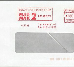 64769 - FRANCE - POSTAL HISTORY - Red MECHANICAL POSTMARK: CINEMA Mad Max 1982