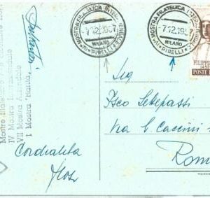 70925 - ITALY  - Postal History - postmark on POSTCARD 1954: AUTO Pirelli Milano